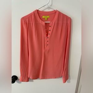 Banana Republic Silk dress shirt in coral, size 2